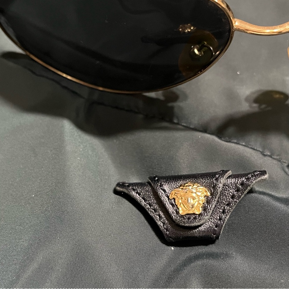 Versace Sunglasses with Black and Gold Design - Picture 3 of 7
